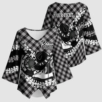 Eleele Hawaii Cowboy Palaka Motifs Personalised Kimono Sleeve Blouse Paniolo Festival Puakenikeni Lei LT14 - Polynesian Pride