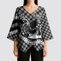 Eleele Hawaii Cowboy Palaka Motifs Personalised Kimono Sleeve Blouse Paniolo Festival Puakenikeni Lei LT14 - Polynesian Pride
