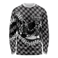 Eleele Hawaii Cowboy Palaka Motifs Personalised Long Sleeve Shirt Paniolo Festival Puakenikeni Lei LT14 Unisex Black - Polynesian Pride