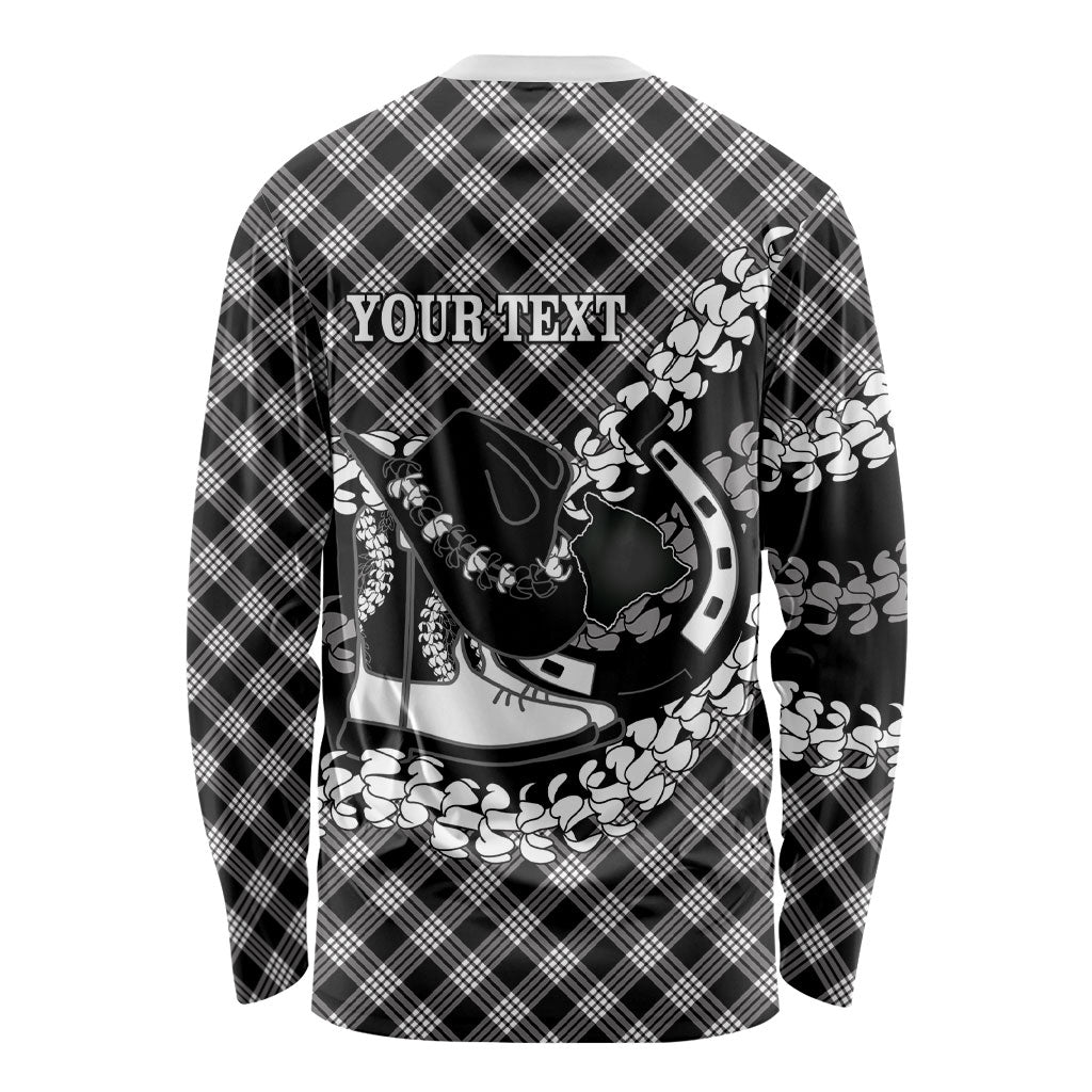 Eleele Hawaii Cowboy Palaka Motifs Personalised Long Sleeve Shirt Paniolo Festival Puakenikeni Lei LT14 - Polynesian Pride