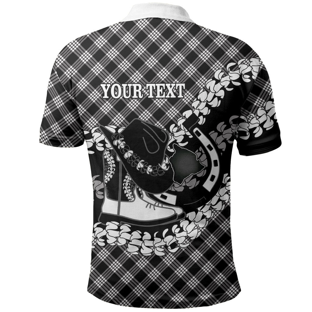 Eleele Hawaii Cowboy Palaka Motifs Personalised Polo Shirt Paniolo Festival Puakenikeni Lei LT14 - Polynesian Pride