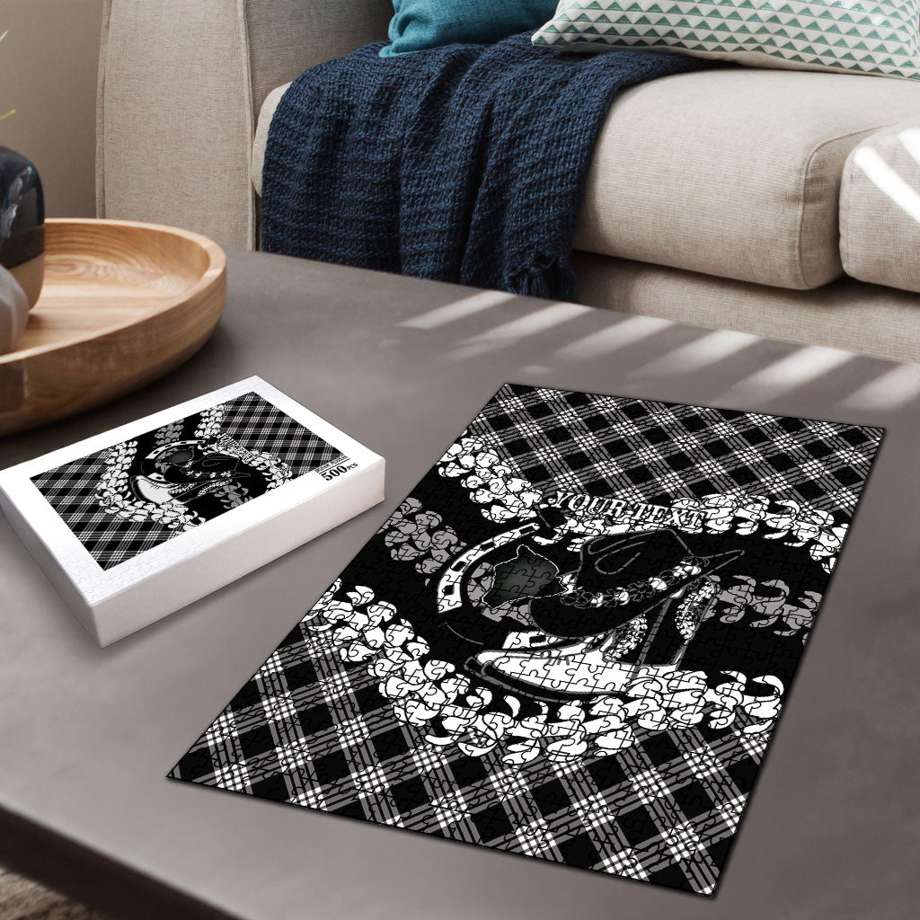 Eleele Hawaii Cowboy Palaka Motifs Personalised Puzzle Paniolo Festival Puakenikeni Lei LT14 - Polynesian Pride