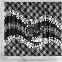 Eleele Hawaii Cowboy Palaka Motifs Personalised Shower Curtain Paniolo Festival Puakenikeni Lei LT14 - Polynesian Pride