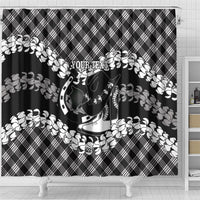 Eleele Hawaii Cowboy Palaka Motifs Personalised Shower Curtain Paniolo Festival Puakenikeni Lei LT14 - Polynesian Pride