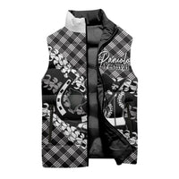 Eleele Hawaii Cowboy Palaka Motifs Personalised Sleeveless Puffer Jacket Paniolo Festival Puakenikeni Lei LT14 - Polynesian Pride