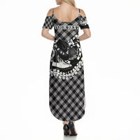 Eleele Hawaii Cowboy Palaka Motifs Personalised Summer Maxi Dress Paniolo Festival Puakenikeni Lei LT14 - Polynesian Pride