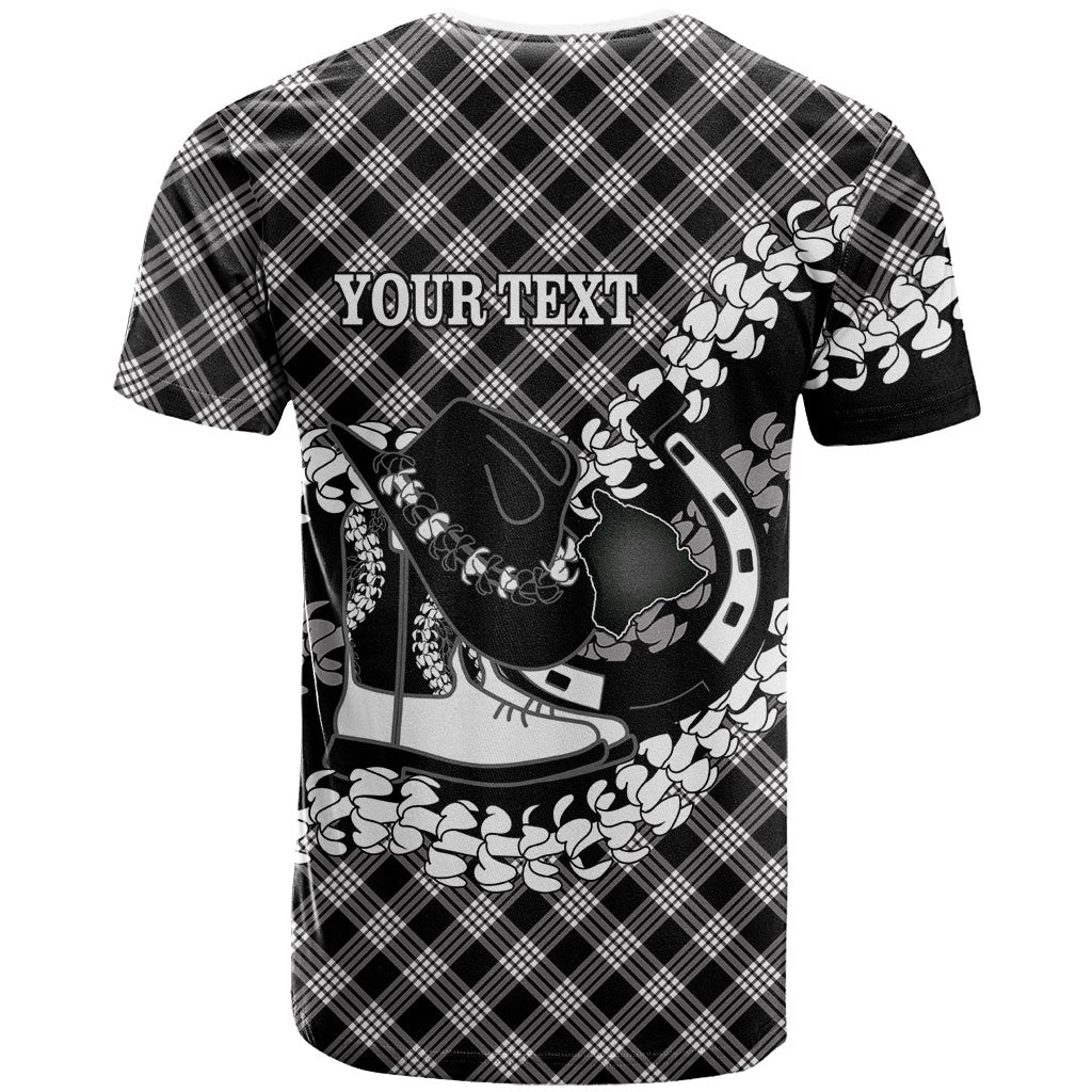 Eleele Hawaii Cowboy Palaka Motifs Personalised T Shirt Paniolo Festival Puakenikeni Lei LT14 - Polynesian Pride