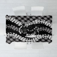 Eleele Hawaii Cowboy Palaka Motifs Personalised Tablecloth Paniolo Festival Puakenikeni Lei LT14 Black - Polynesian Pride