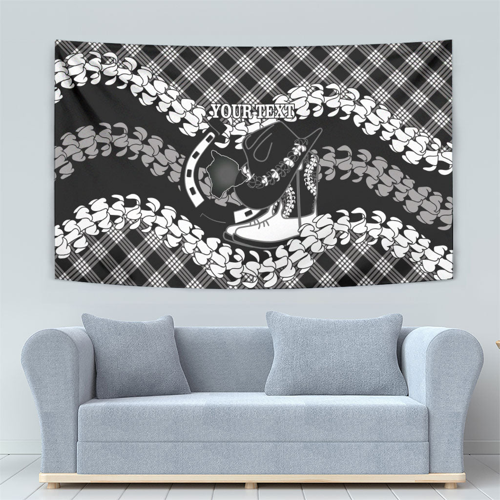 Eleele Hawaii Cowboy Palaka Motifs Personalised Tapestry Paniolo Festival Puakenikeni Lei LT14 - Polynesian Pride