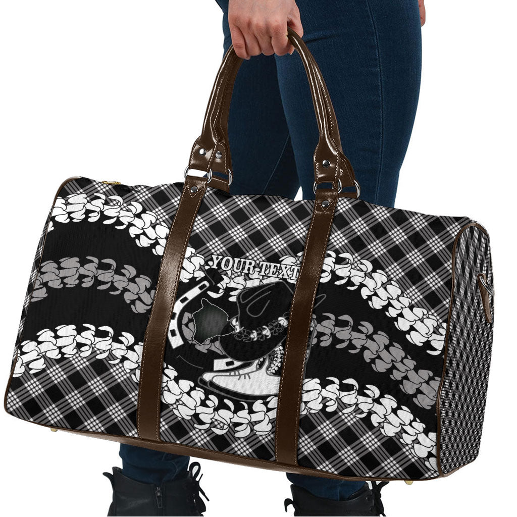 Eleele Hawaii Cowboy Palaka Motifs Personalised Travel Bag Paniolo Festival Puakenikeni Lei LT14 - Polynesian Pride