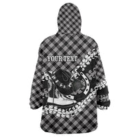 Eleele Hawaii Cowboy Palaka Motifs Personalised Wearable Blanket Hoodie Paniolo Festival Puakenikeni Lei LT14 - Polynesian Pride