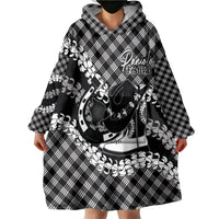 Eleele Hawaii Cowboy Palaka Motifs Personalised Wearable Blanket Hoodie Paniolo Festival Puakenikeni Lei LT14 - Polynesian Pride