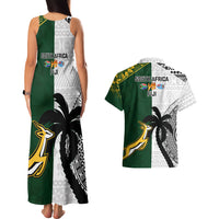 South Africa And Fiji Rugby Couples Matching Tank Maxi Dress and Hawaiian Shirt 2023 World Cup Fijian Tapa With Kente Pattern LT14 - Polynesian Pride
