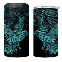 New Zealand Sulphur-crested Cockatoo 4 in 1 Can Cooler Tumbler Aotearoa Maori Mix Paua Shell