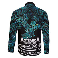 New Zealand Sulphur-crested Cockatoo Family Matching Short Sleeve Bodycon Dress and Hawaiian Shirt Aotearoa Maori Mix Paua Shell