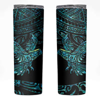 New Zealand Sulphur-crested Cockatoo Skinny Tumbler Aotearoa Maori Mix Paua Shell