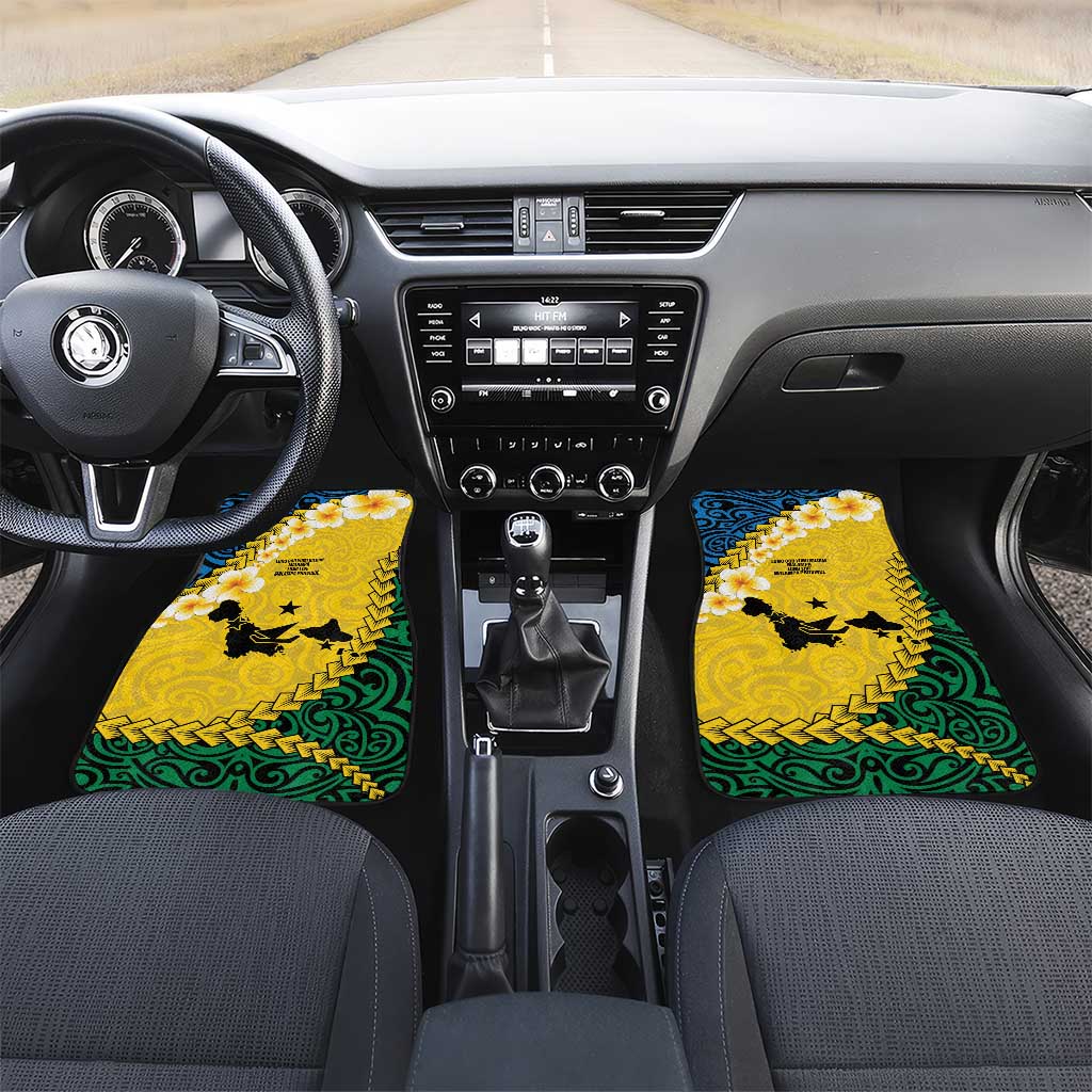 Malampa Province Car Mats Vanuatu Map - Plumeria Flag Color