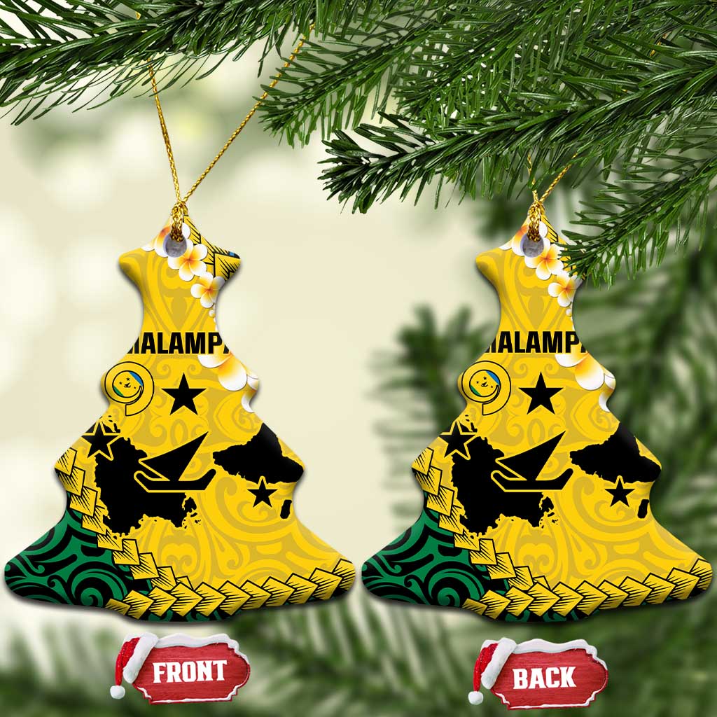 Malampa Province Ceramic Ornament Vanuatu Map - Plumeria Flag Color