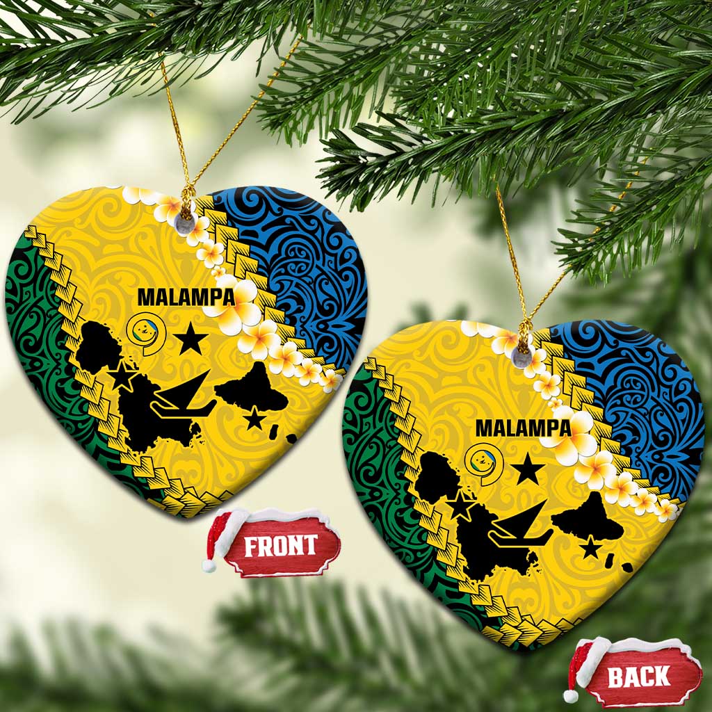 Malampa Province Ceramic Ornament Vanuatu Map - Plumeria Flag Color