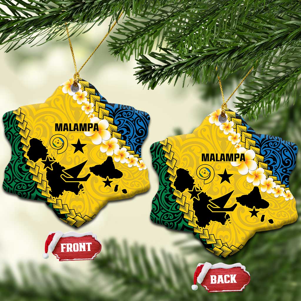 Malampa Province Ceramic Ornament Vanuatu Map - Plumeria Flag Color