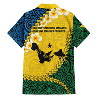 Malampa Province Family Matching Summer Maxi Dress and Hawaiian Shirt Vanuatu Map - Plumeria Flag Color