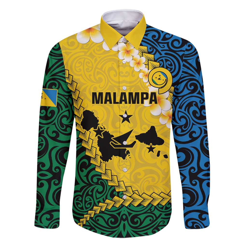 Malampa Province Family Matching Summer Maxi Dress and Hawaiian Shirt Vanuatu Map - Plumeria Flag Color