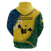 Malampa Province Zip Hoodie Vanuatu Map - Plumeria Flag Color