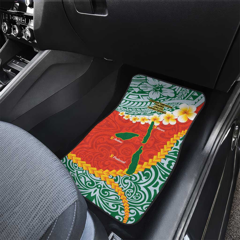 Penama Province Car Mats Vanuatu Map - Plumeria Flag Color