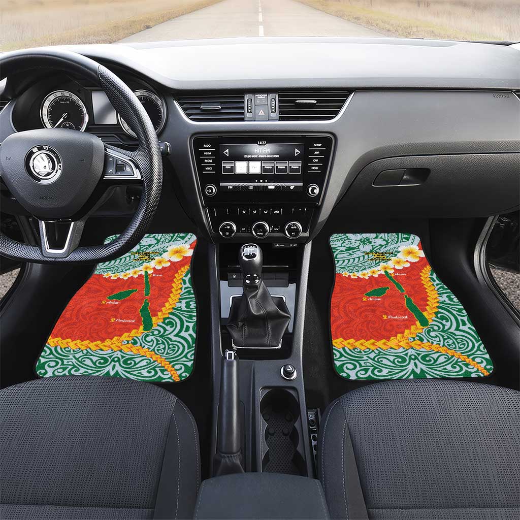 Penama Province Car Mats Vanuatu Map - Plumeria Flag Color