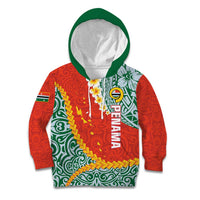 Penama Province Kid Hoodie Vanuatu Map - Plumeria Flag Color LT14 Hoodie Red - Polynesian Pride