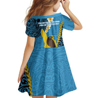 Sanma Province Family Matching Summer Maxi Dress and Hawaiian Shirt Vanuatu Pattern Myna Bird - Plumeria Flag Color