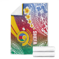 Shefa Province Blanket Vanuatu Pattern Map - Plumeria Flag Color