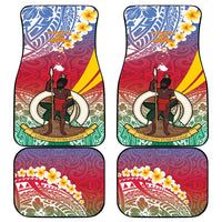 Shefa Province Car Mats Vanuatu Pattern Map - Plumeria Flag Color