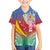 Shefa Province Kid Hawaiian Shirt Vanuatu Pattern Map - Plumeria Flag Color