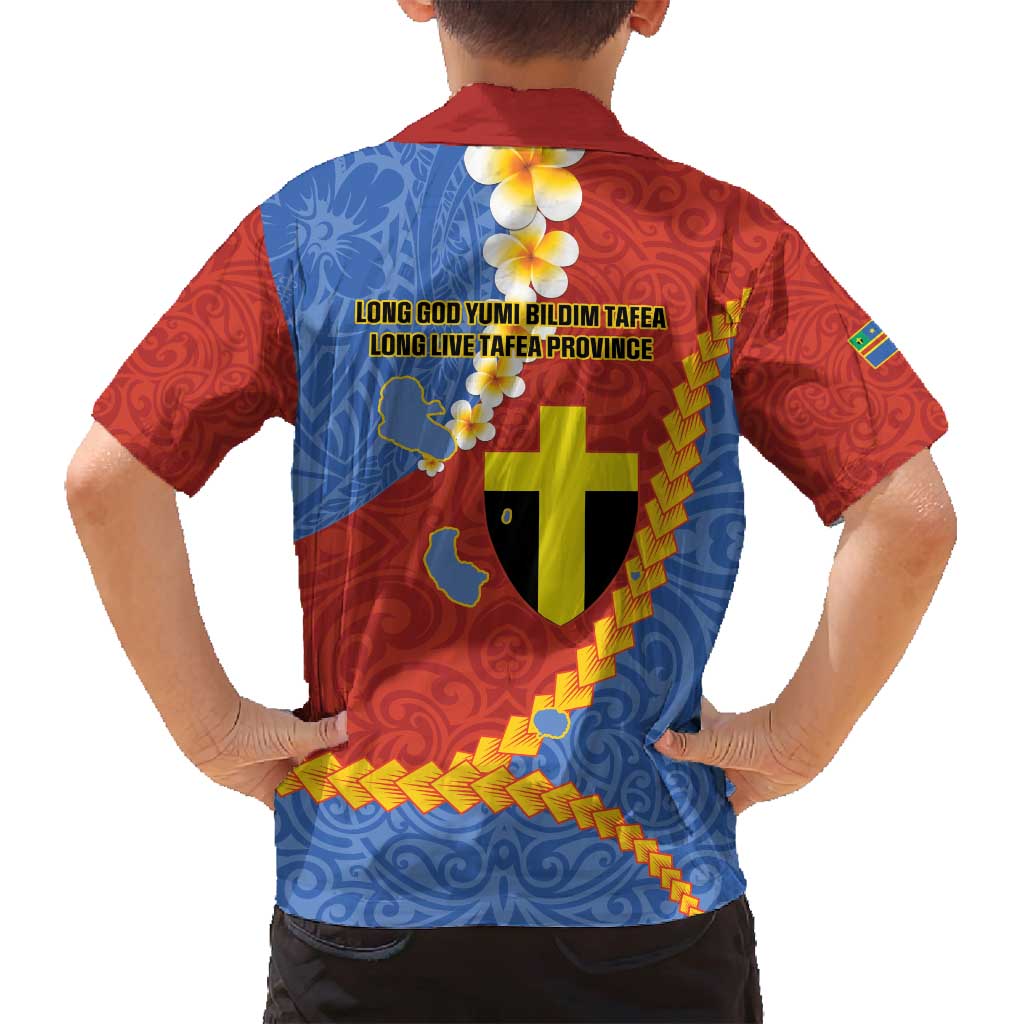 Tafea Province Family Matching Long Sleeve Bodycon Dress and Hawaiian Shirt Vanuatu Pattern Map - Plumeria Flag Color