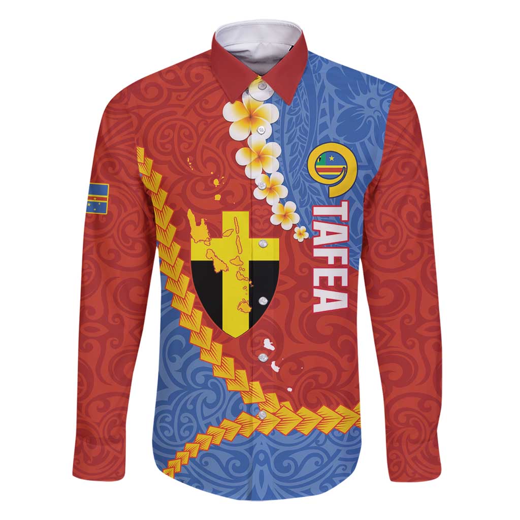 Tafea Province Family Matching Mermaid Dress and Hawaiian Shirt Vanuatu Pattern Map - Plumeria Flag Color