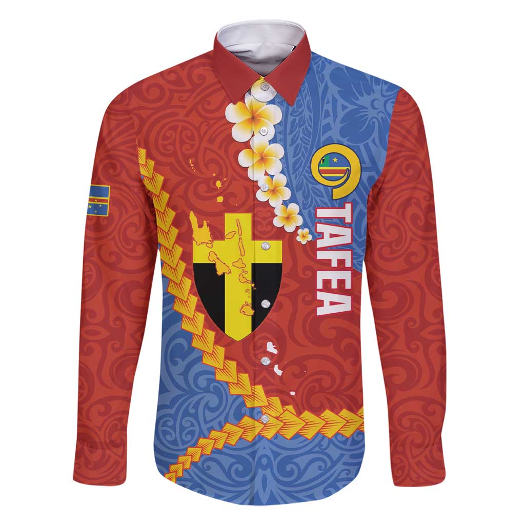 Tafea Province Family Matching Short Sleeve Bodycon Dress and Hawaiian Shirt Vanuatu Pattern Map - Plumeria Flag Color