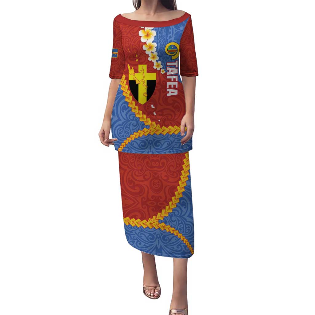 Tafea Province Puletasi Vanuatu Pattern Map - Plumeria Flag Color