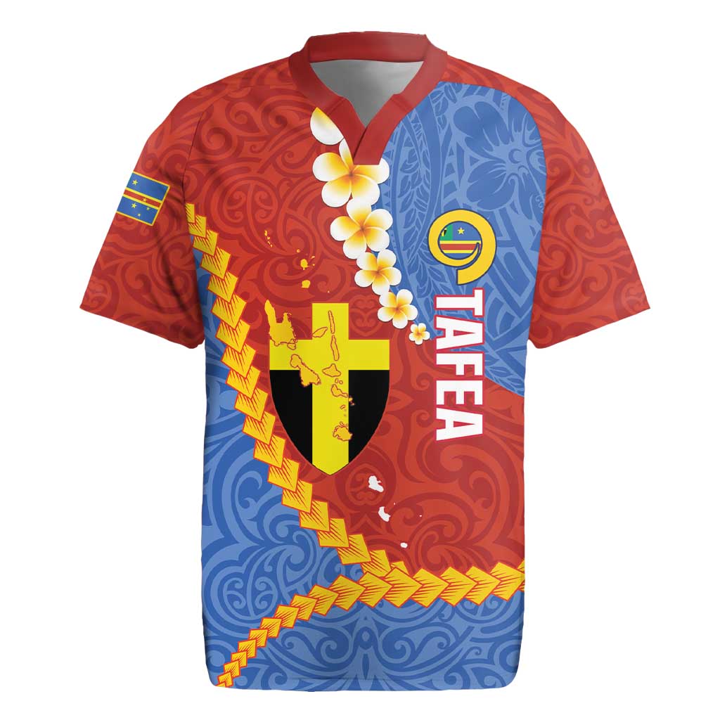 Tafea Province Rugby Jersey Vanuatu Pattern Map - Plumeria Flag Color