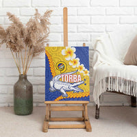 Torba Province Canvas Wall Art Vanuatu Pattern Crocodile - Plumeria Flag Color