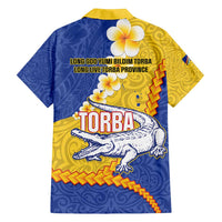 Torba Province Family Matching Long Sleeve Bodycon Dress and Hawaiian Shirt Vanuatu Pattern Crocodile - Plumeria Flag Color