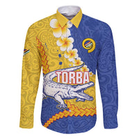 Torba Province Family Matching Tank Maxi Dress and Hawaiian Shirt Vanuatu Pattern Crocodile - Plumeria Flag Color