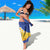 Torba Province Sarong Vanuatu Pattern Crocodile - Plumeria Flag Color
