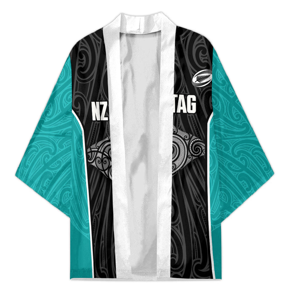 Custom New Zealand Stingray Oztag Kimono Tag Rugby Maori Pattern Black Version LT14 Unisex Black - Polynesian Pride