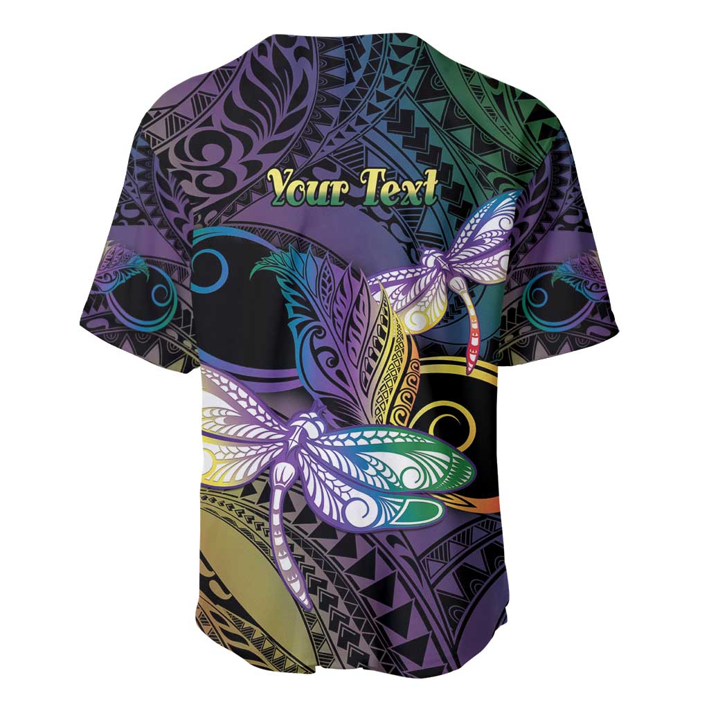 Personalized Polynesian Memorial Baseball Jersey Dragonflies Appear When Angels Are Near LT14 - Polynesian Pride