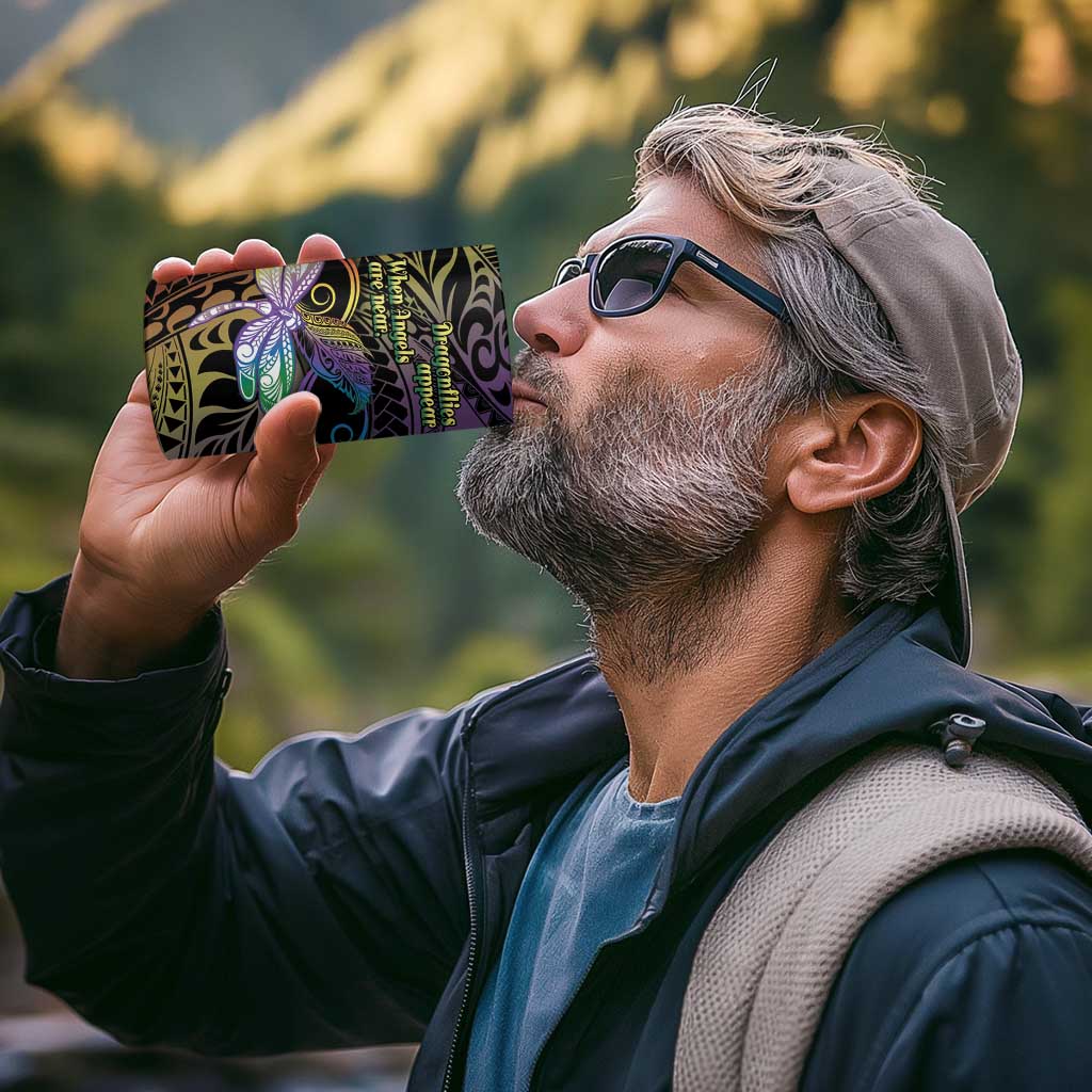 Personalized Polynesian Memorial 4 in 1 Can Cooler Tumbler Dragonflies Appear When Angels Are Near