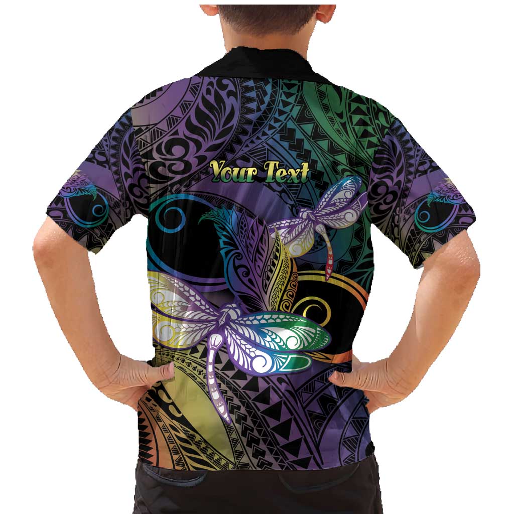 Personalized Polynesian Memorial Family Matching Mermaid Dress and Hawaiian Shirt Dragonflies Appear When Angels Are Near