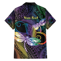 Personalized Polynesian Memorial Family Matching Off Shoulder Short Dress and Hawaiian Shirt Dragonflies Appear When Angels Are Near LT14 - Polynesian Pride