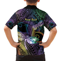 Personalized Polynesian Memorial Family Matching Summer Maxi Dress and Hawaiian Shirt Dragonflies Appear When Angels Are Near LT14 - Polynesian Pride