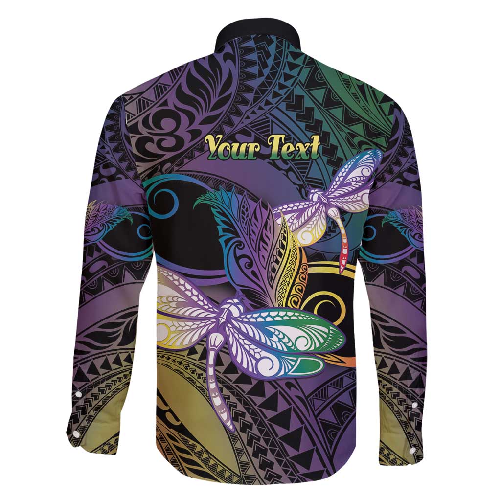 Personalized Polynesian Memorial Family Matching Summer Maxi Dress and Hawaiian Shirt Dragonflies Appear When Angels Are Near LT14 - Polynesian Pride